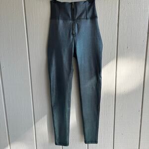 Freddy WR.UP High Waisted Sculpt Leggings Zip Fly in Teal Stripe Size S